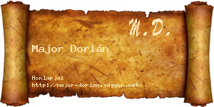 Major Dorián névjegykártya
